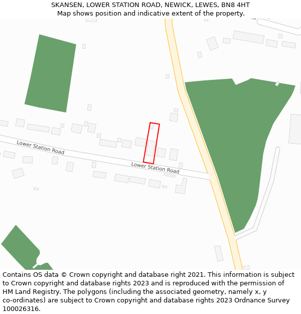 SKANSEN, LOWER STATION ROAD, NEWICK, LEWES, BN8 4HT: Location map and indicative extent of plot