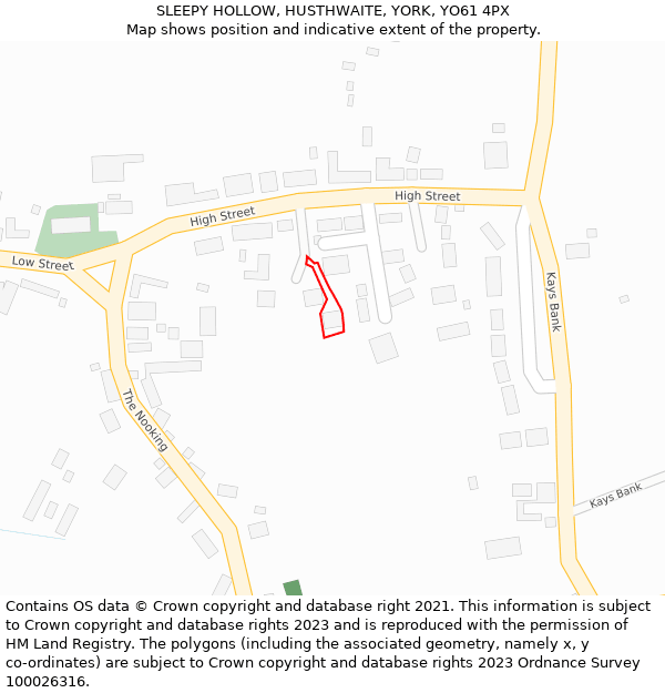 SLEEPY HOLLOW, HUSTHWAITE, YORK, YO61 4PX: Location map and indicative extent of plot