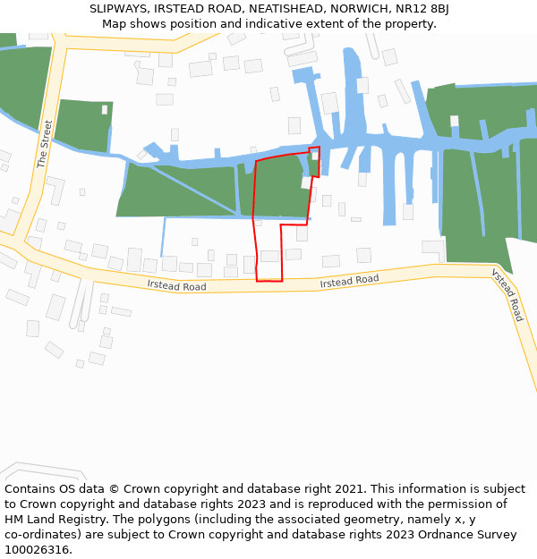 SLIPWAYS, IRSTEAD ROAD, NEATISHEAD, NORWICH, NR12 8BJ: Location map and indicative extent of plot