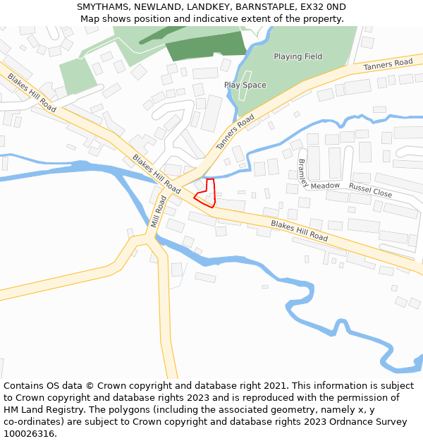 SMYTHAMS, NEWLAND, LANDKEY, BARNSTAPLE, EX32 0ND: Location map and indicative extent of plot