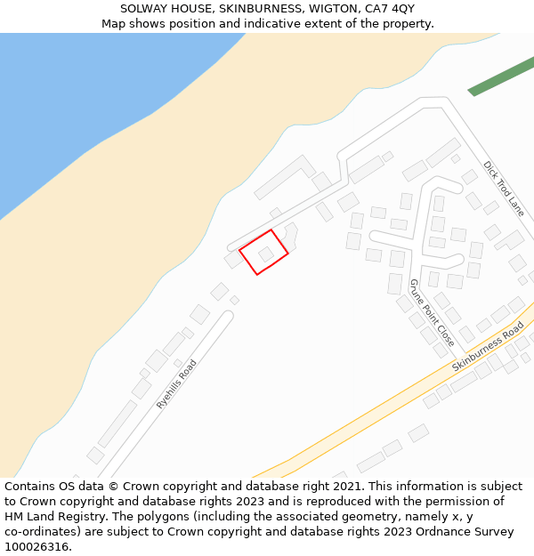 SOLWAY HOUSE, SKINBURNESS, WIGTON, CA7 4QY: Location map and indicative extent of plot