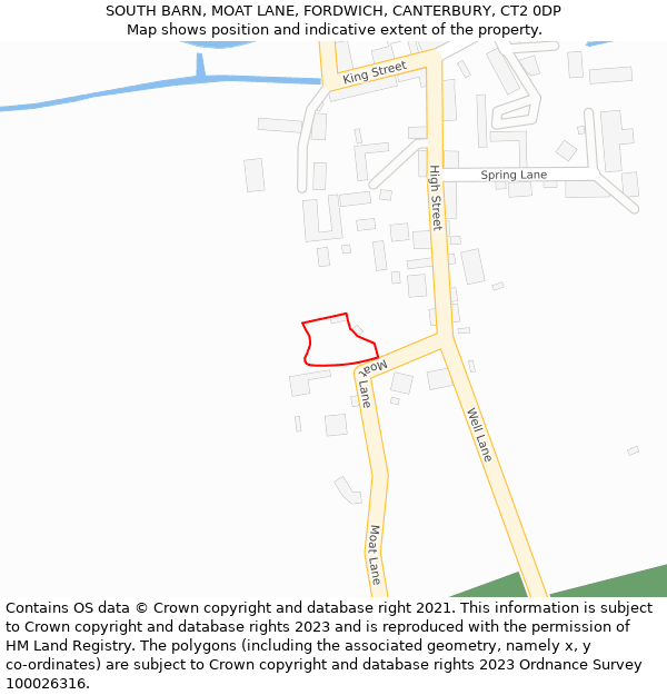 SOUTH BARN, MOAT LANE, FORDWICH, CANTERBURY, CT2 0DP: Location map and indicative extent of plot
