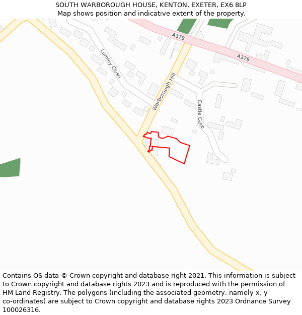 SOUTH WARBOROUGH HOUSE, KENTON, EXETER, EX6 8LP: Location map and indicative extent of plot