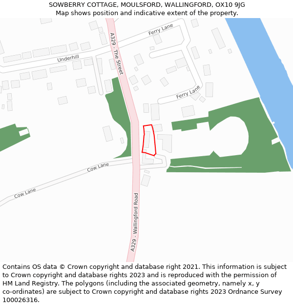 SOWBERRY COTTAGE, MOULSFORD, WALLINGFORD, OX10 9JG: Location map and indicative extent of plot