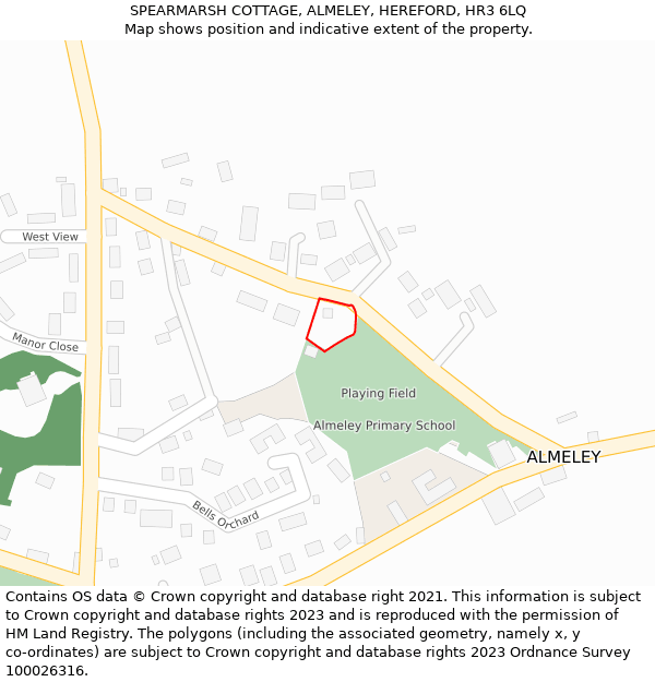 SPEARMARSH COTTAGE, ALMELEY, HEREFORD, HR3 6LQ: Location map and indicative extent of plot