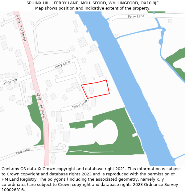 SPHINX HILL, FERRY LANE, MOULSFORD, WALLINGFORD, OX10 9JF: Location map and indicative extent of plot