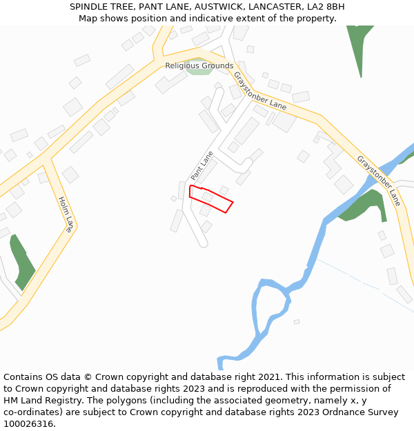 SPINDLE TREE, PANT LANE, AUSTWICK, LANCASTER, LA2 8BH: Location map and indicative extent of plot