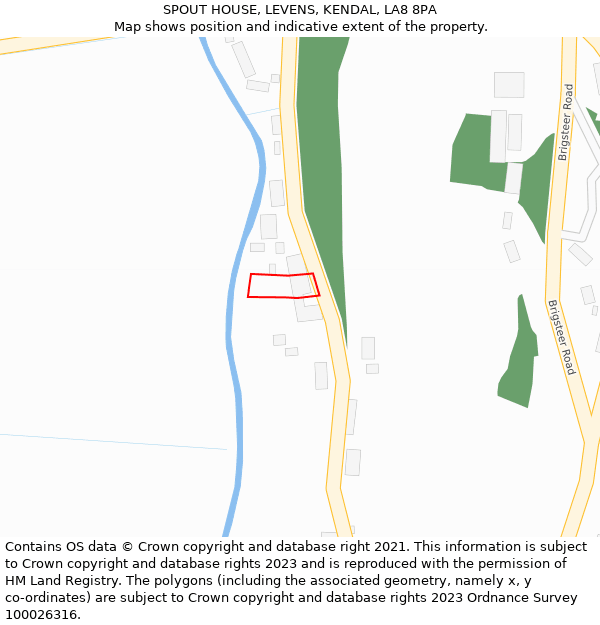 SPOUT HOUSE, LEVENS, KENDAL, LA8 8PA: Location map and indicative extent of plot