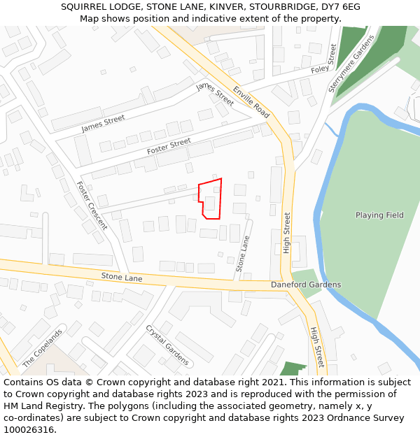 SQUIRREL LODGE, STONE LANE, KINVER, STOURBRIDGE, DY7 6EG: Location map and indicative extent of plot