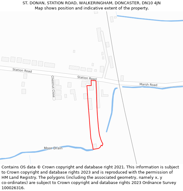 ST. DONAN, STATION ROAD, WALKERINGHAM, DONCASTER, DN10 4JN: Location map and indicative extent of plot