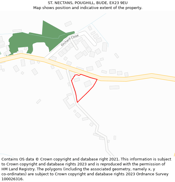 ST. NECTANS, POUGHILL, BUDE, EX23 9EU: Location map and indicative extent of plot