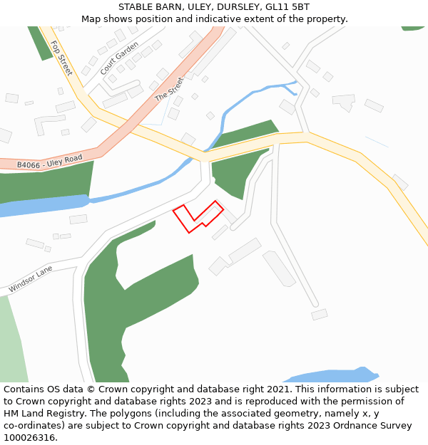 STABLE BARN, ULEY, DURSLEY, GL11 5BT: Location map and indicative extent of plot