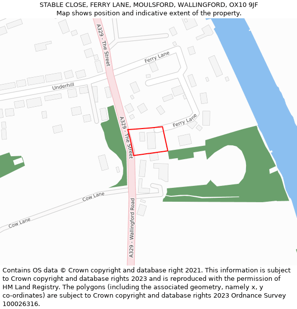 STABLE CLOSE, FERRY LANE, MOULSFORD, WALLINGFORD, OX10 9JF: Location map and indicative extent of plot