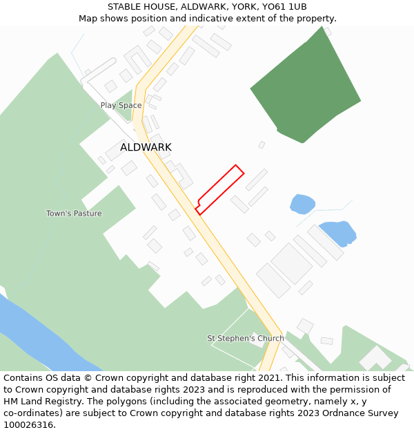 STABLE HOUSE, ALDWARK, YORK, YO61 1UB: Location map and indicative extent of plot