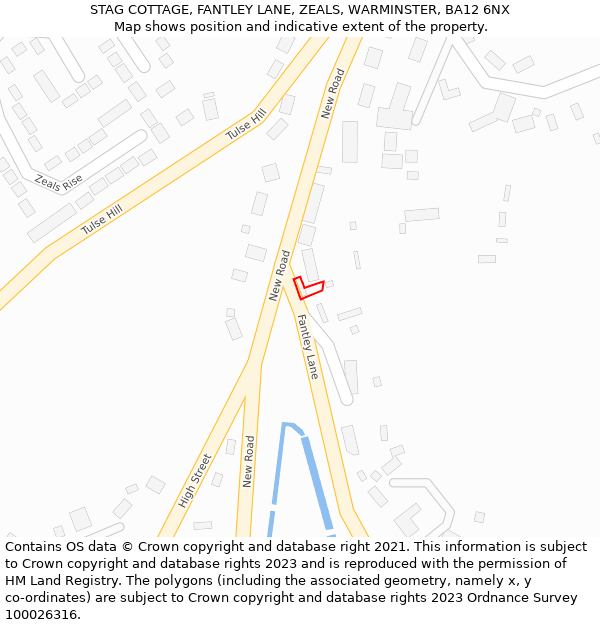 STAG COTTAGE, FANTLEY LANE, ZEALS, WARMINSTER, BA12 6NX: Location map and indicative extent of plot