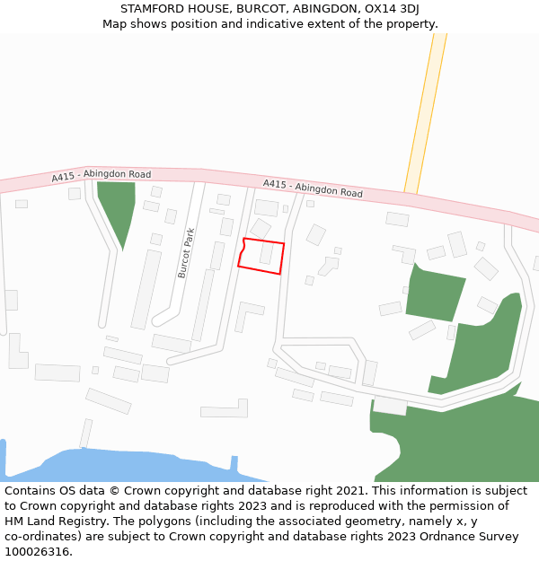 STAMFORD HOUSE, BURCOT, ABINGDON, OX14 3DJ: Location map and indicative extent of plot