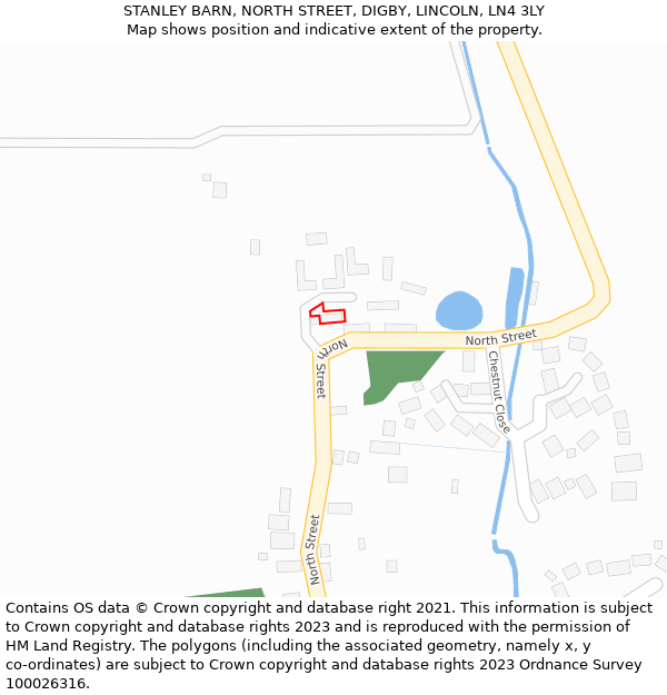 STANLEY BARN, NORTH STREET, DIGBY, LINCOLN, LN4 3LY: Location map and indicative extent of plot