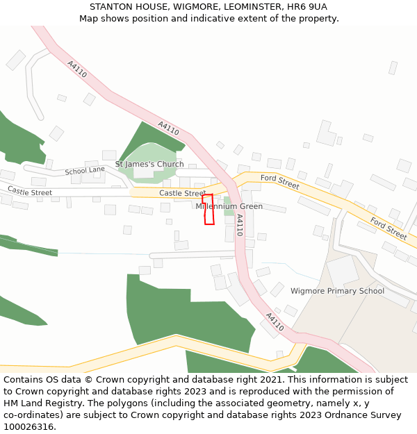 STANTON HOUSE, WIGMORE, LEOMINSTER, HR6 9UA: Location map and indicative extent of plot