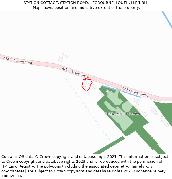 STATION COTTAGE, STATION ROAD, LEGBOURNE, LOUTH, LN11 8LH: Location map and indicative extent of plot