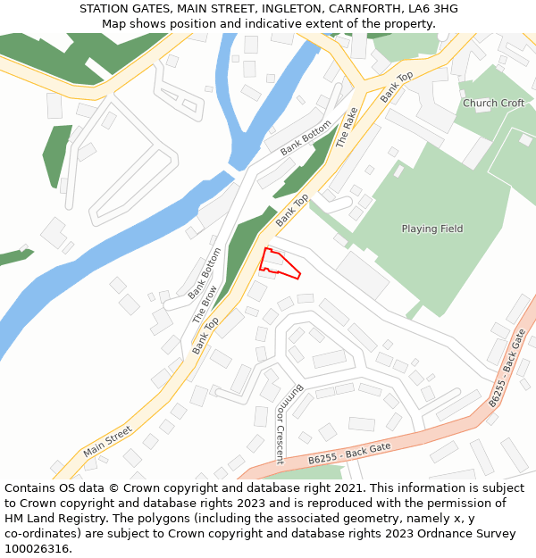 STATION GATES, MAIN STREET, INGLETON, CARNFORTH, LA6 3HG: Location map and indicative extent of plot