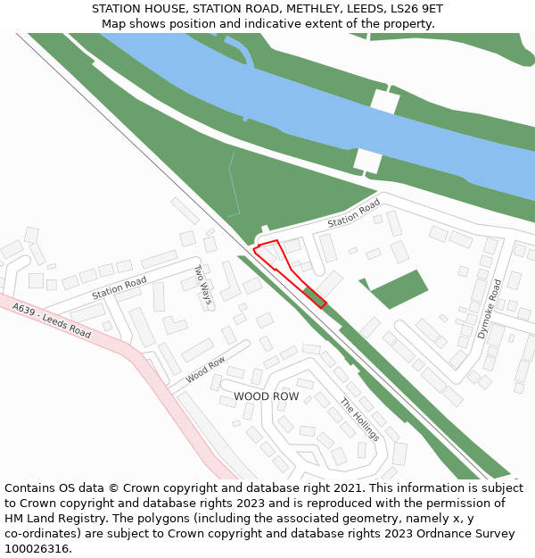 STATION HOUSE, STATION ROAD, METHLEY, LEEDS, LS26 9ET: Location map and indicative extent of plot