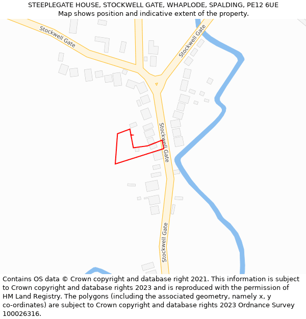 STEEPLEGATE HOUSE, STOCKWELL GATE, WHAPLODE, SPALDING, PE12 6UE: Location map and indicative extent of plot