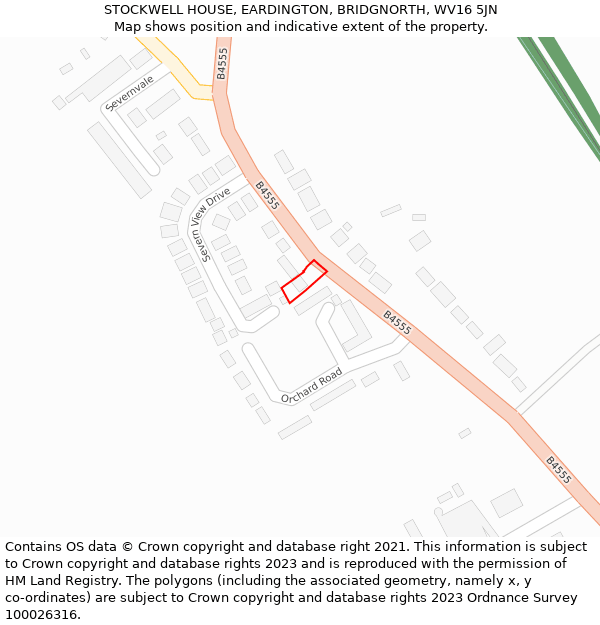 STOCKWELL HOUSE, EARDINGTON, BRIDGNORTH, WV16 5JN: Location map and indicative extent of plot