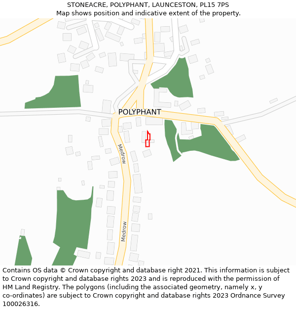STONEACRE, POLYPHANT, LAUNCESTON, PL15 7PS: Location map and indicative extent of plot