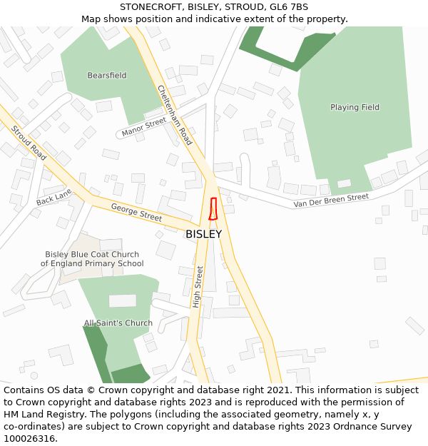 STONECROFT, BISLEY, STROUD, GL6 7BS: Location map and indicative extent of plot