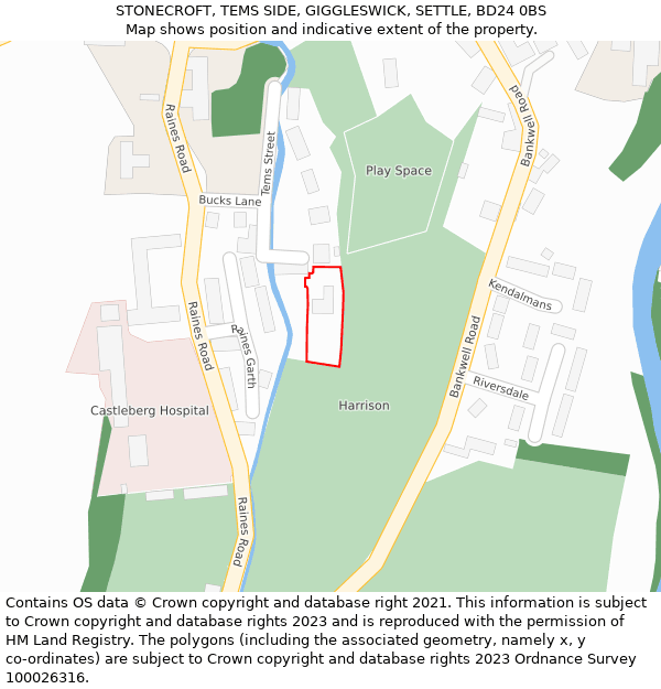 STONECROFT, TEMS SIDE, GIGGLESWICK, SETTLE, BD24 0BS: Location map and indicative extent of plot