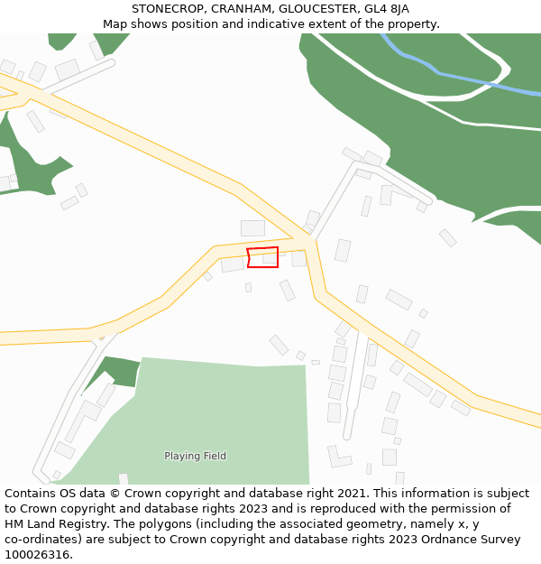 STONECROP, CRANHAM, GLOUCESTER, GL4 8JA: Location map and indicative extent of plot