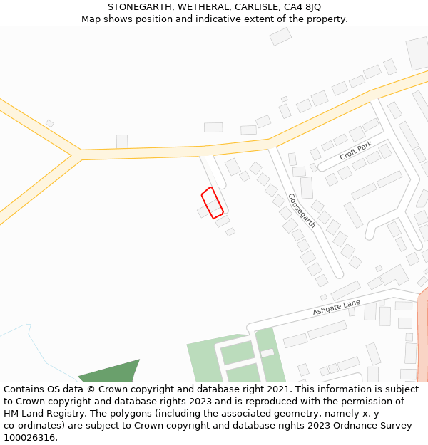 STONEGARTH, WETHERAL, CARLISLE, CA4 8JQ: Location map and indicative extent of plot