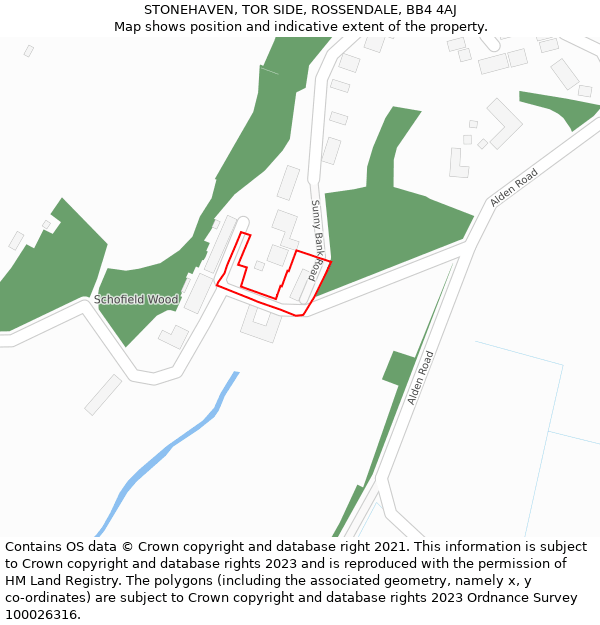 STONEHAVEN, TOR SIDE, ROSSENDALE, BB4 4AJ: Location map and indicative extent of plot