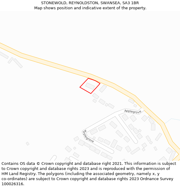 STONEWOLD, REYNOLDSTON, SWANSEA, SA3 1BR: Location map and indicative extent of plot