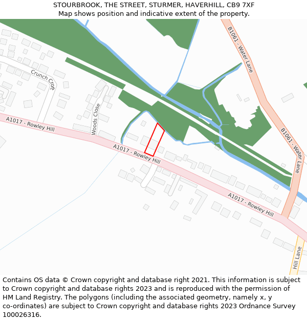 STOURBROOK, THE STREET, STURMER, HAVERHILL, CB9 7XF: Location map and indicative extent of plot