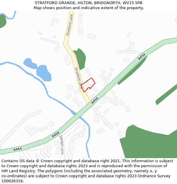 STRATFORD GRANGE, HILTON, BRIDGNORTH, WV15 5PB: Location map and indicative extent of plot