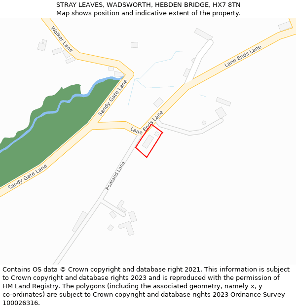 STRAY LEAVES, WADSWORTH, HEBDEN BRIDGE, HX7 8TN: Location map and indicative extent of plot