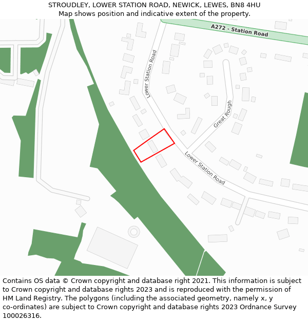 STROUDLEY, LOWER STATION ROAD, NEWICK, LEWES, BN8 4HU: Location map and indicative extent of plot