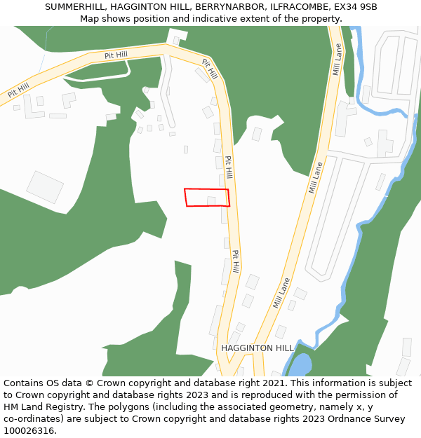 SUMMERHILL, HAGGINTON HILL, BERRYNARBOR, ILFRACOMBE, EX34 9SB: Location map and indicative extent of plot
