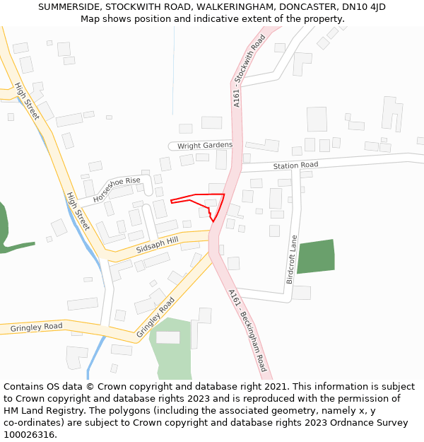 SUMMERSIDE, STOCKWITH ROAD, WALKERINGHAM, DONCASTER, DN10 4JD: Location map and indicative extent of plot