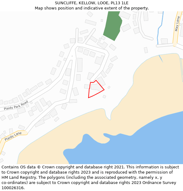 SUNCLIFFE, KELLOW, LOOE, PL13 1LE: Location map and indicative extent of plot