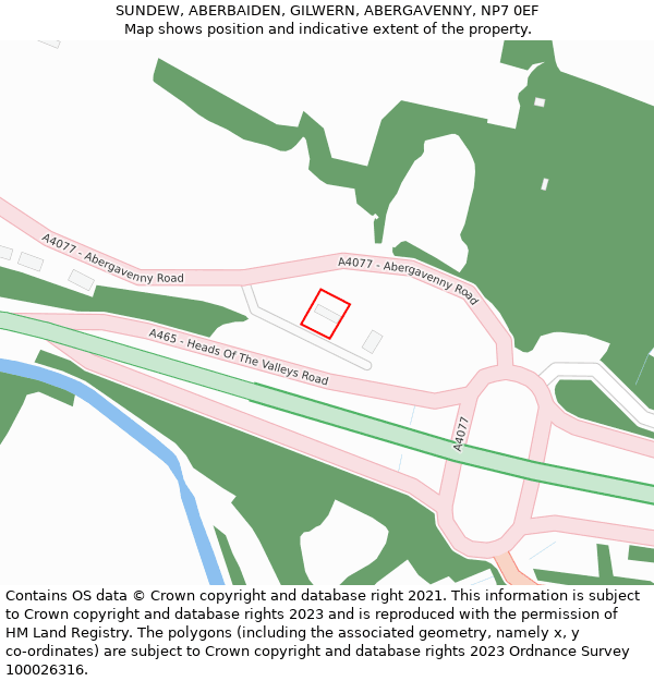 SUNDEW, ABERBAIDEN, GILWERN, ABERGAVENNY, NP7 0EF: Location map and indicative extent of plot