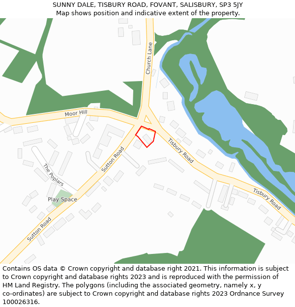 SUNNY DALE, TISBURY ROAD, FOVANT, SALISBURY, SP3 5JY: Location map and indicative extent of plot