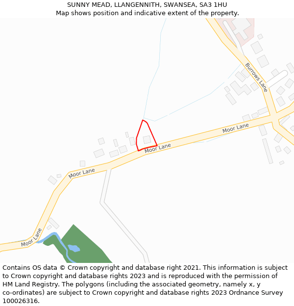 SUNNY MEAD, LLANGENNITH, SWANSEA, SA3 1HU: Location map and indicative extent of plot