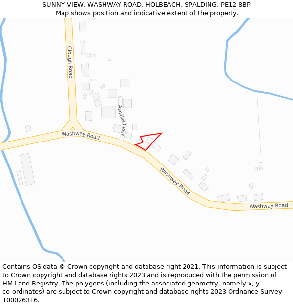 SUNNY VIEW, WASHWAY ROAD, HOLBEACH, SPALDING, PE12 8BP: Location map and indicative extent of plot