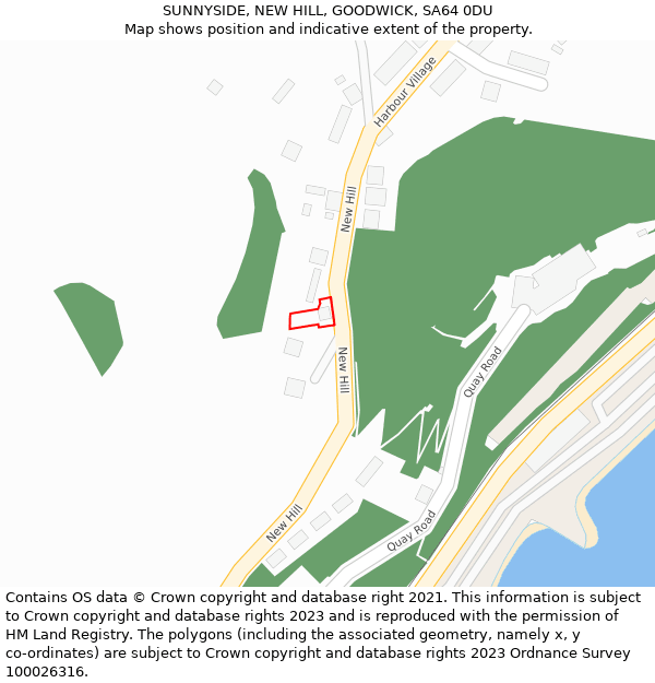SUNNYSIDE, NEW HILL, GOODWICK, SA64 0DU: Location map and indicative extent of plot