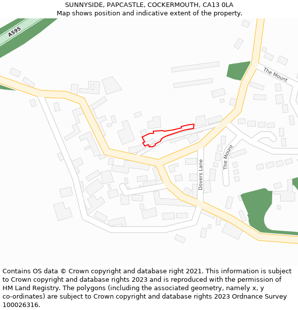 SUNNYSIDE, PAPCASTLE, COCKERMOUTH, CA13 0LA: Location map and indicative extent of plot