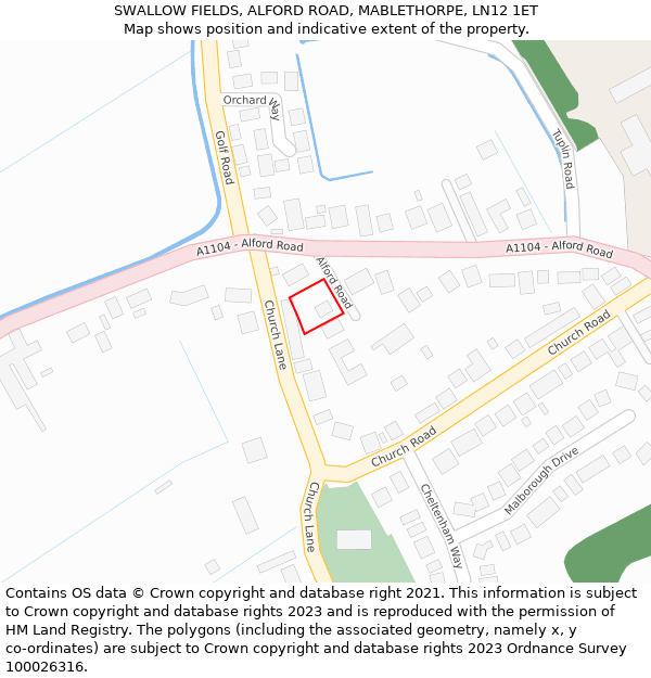 SWALLOW FIELDS, ALFORD ROAD, MABLETHORPE, LN12 1ET: Location map and indicative extent of plot