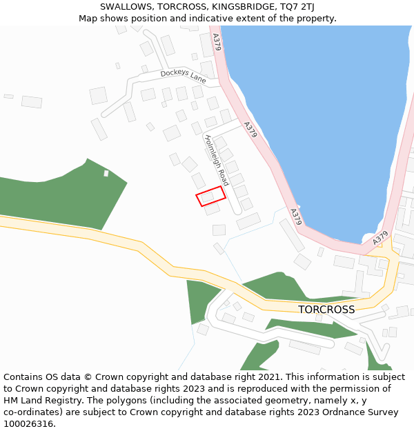 SWALLOWS, TORCROSS, KINGSBRIDGE, TQ7 2TJ: Location map and indicative extent of plot