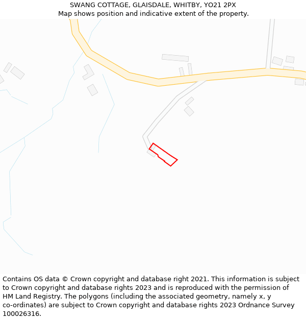 SWANG COTTAGE, GLAISDALE, WHITBY, YO21 2PX: Location map and indicative extent of plot